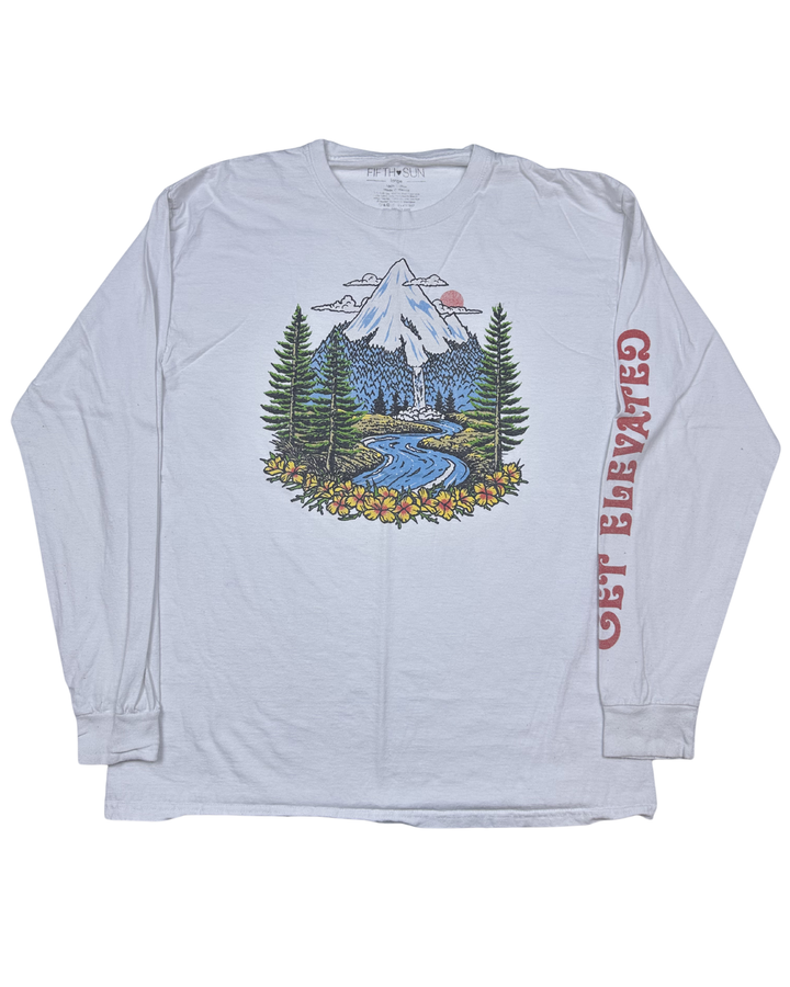 Fifth Sun Get Elevated Mountain Graphic Long Sleeve T-Shirt (large)