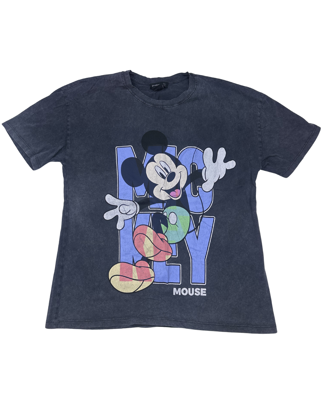 Stradivarius Disney Mickey Mouse Acid Wash Graphic T-Shirt (small)