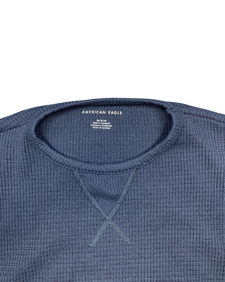 American Eagle Waffle Knit Thermal Long Sleeve Crewneck (Medium)