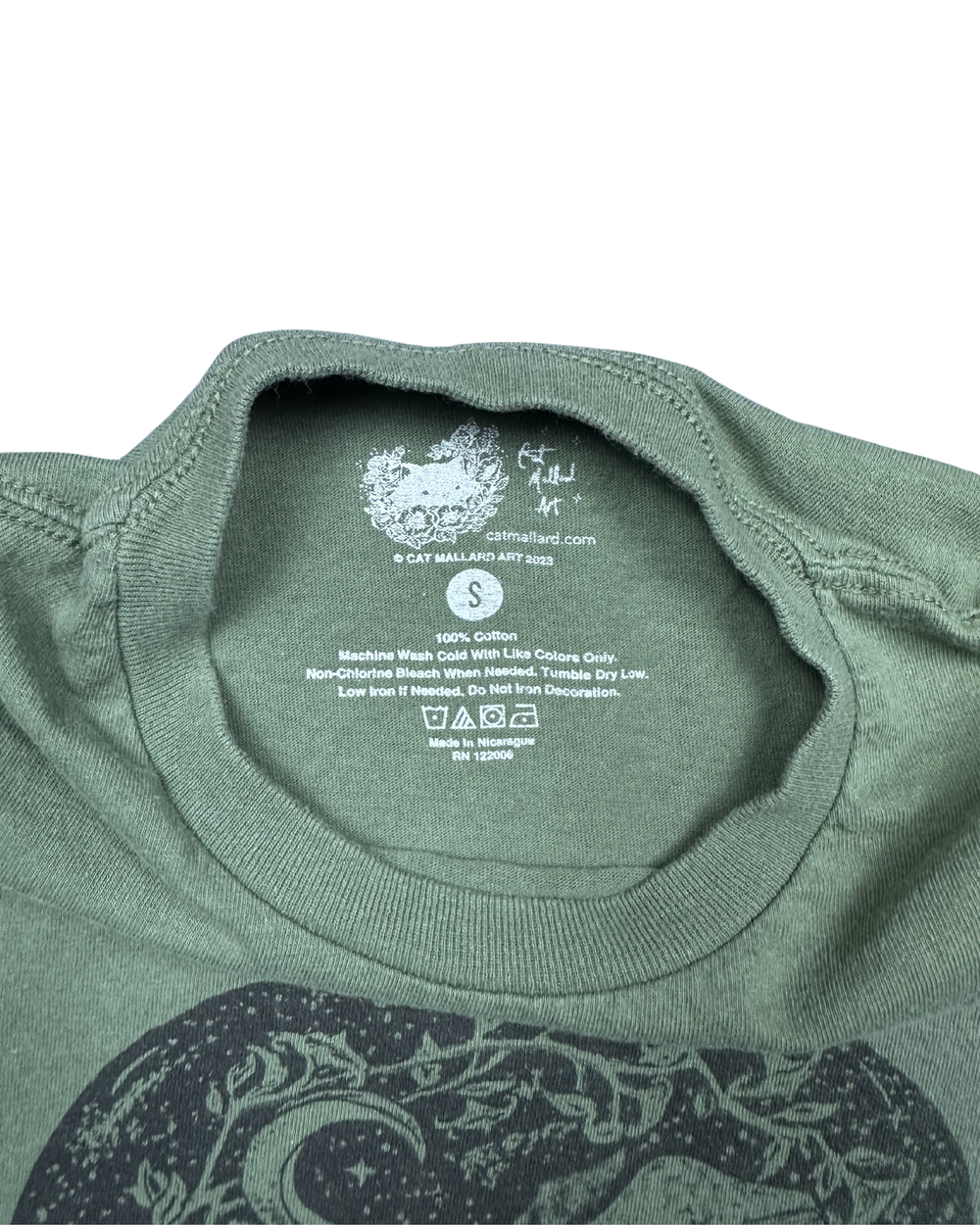 Cat Mallard Art Mushroom Terrarium Graphic T-Shirt (Small)