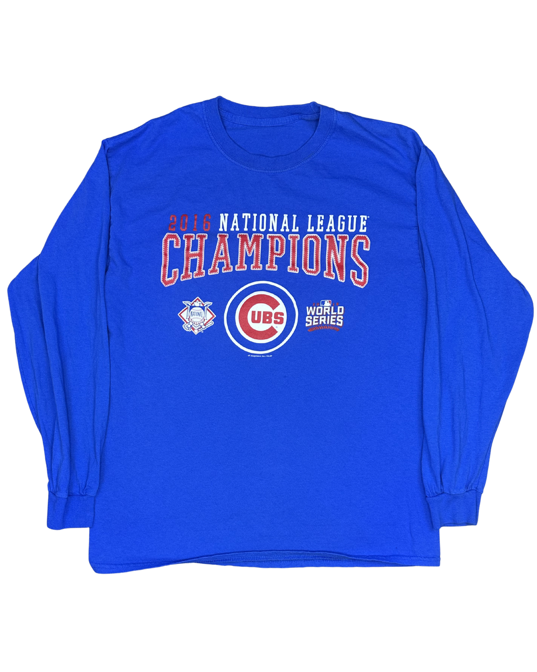2016 Chicago Cubs National League Champions World Series Long Sleeve T-Shirt (Large)