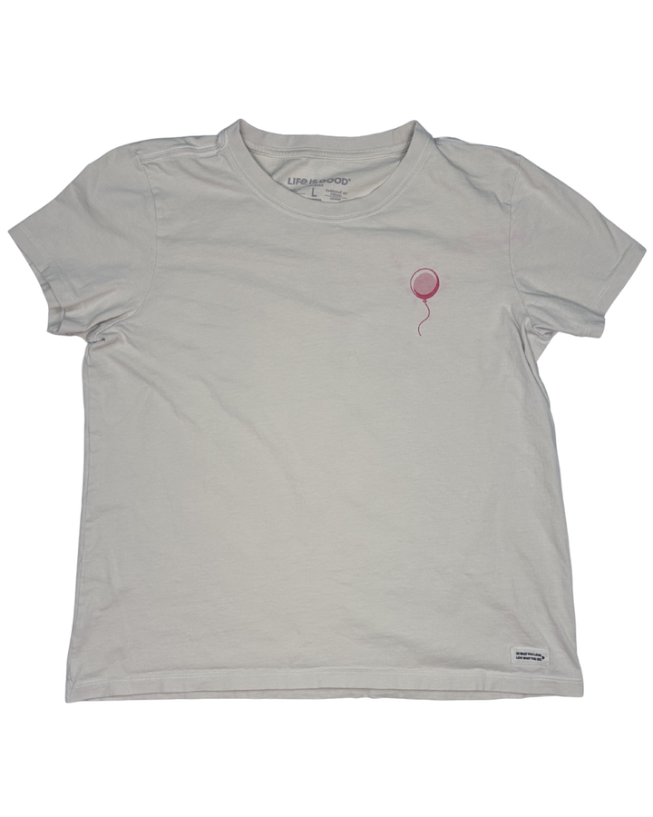 Life Is Good IT You'll Float Too Derry Pool Supply Graphic T-Shirt Women's (Large)