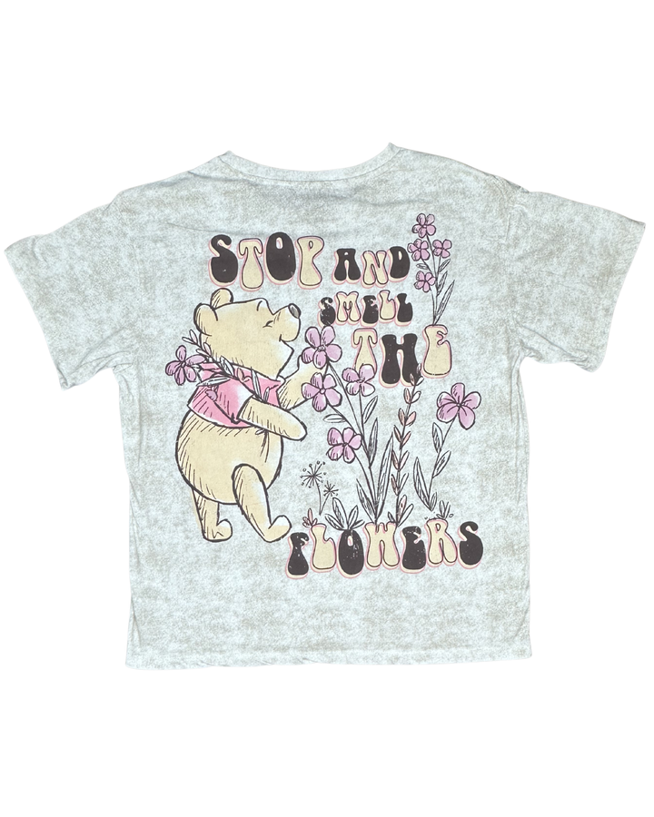Disney Winnie the Pooh Stop and Smell the Flowers Graphic T-Shirt (Medium)