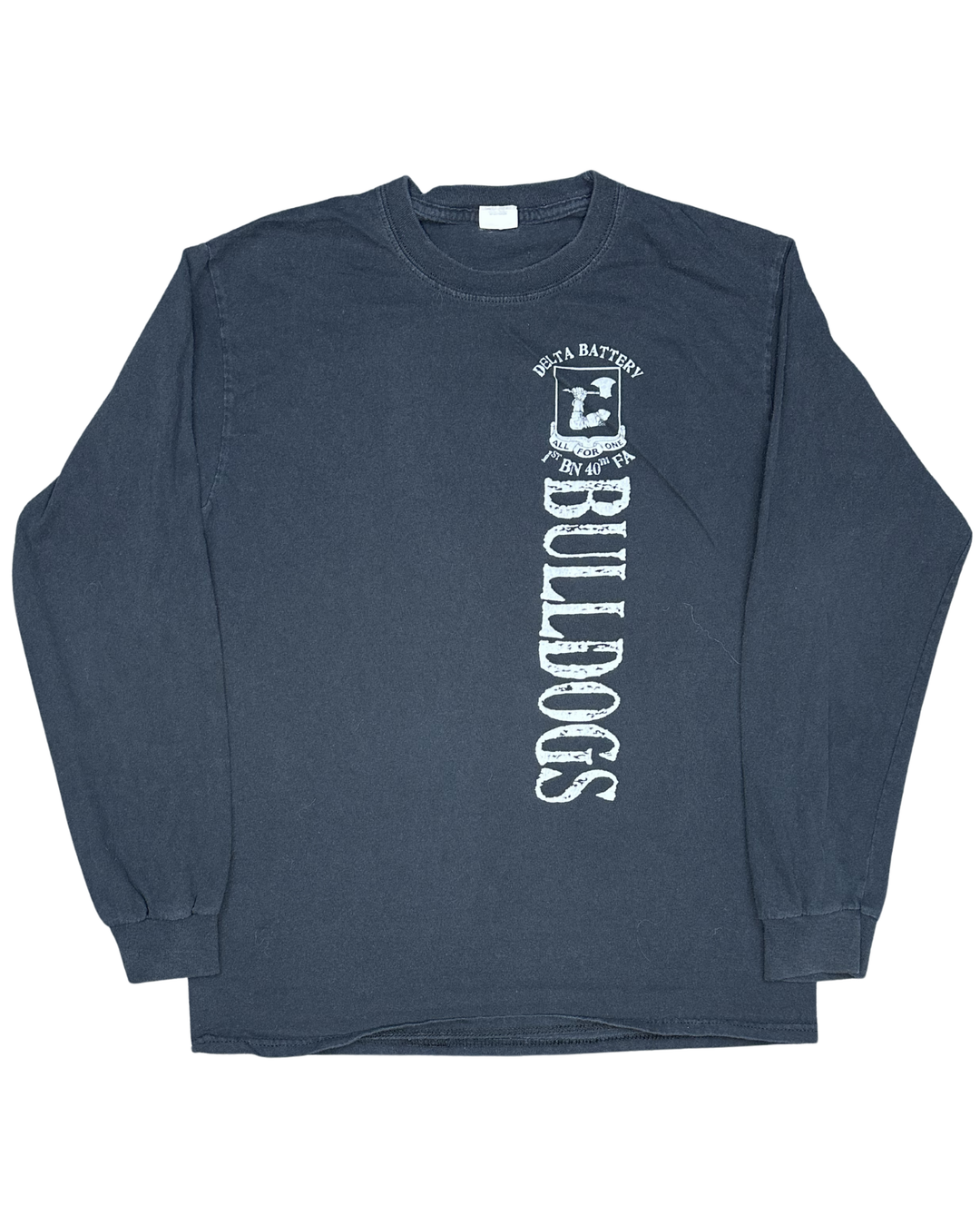 Delta Battery 1st BN 40th FA Bulldogs Military Long Sleeve T-Shirt (Large)