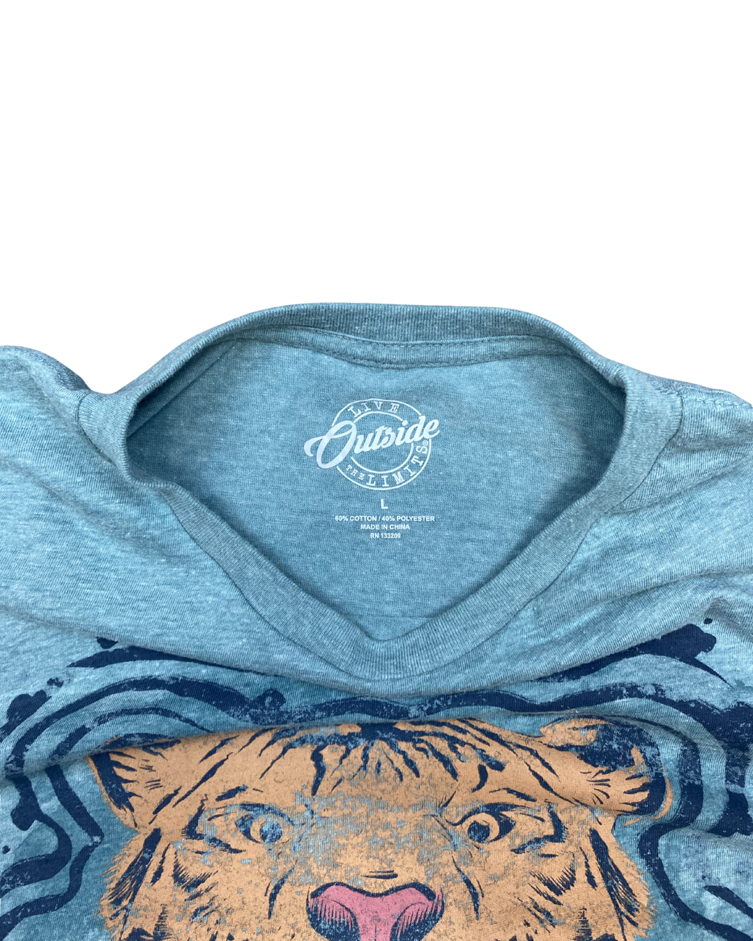 Pura Vida Outside Tiger Swimming Graphic T-Shirt (Large)