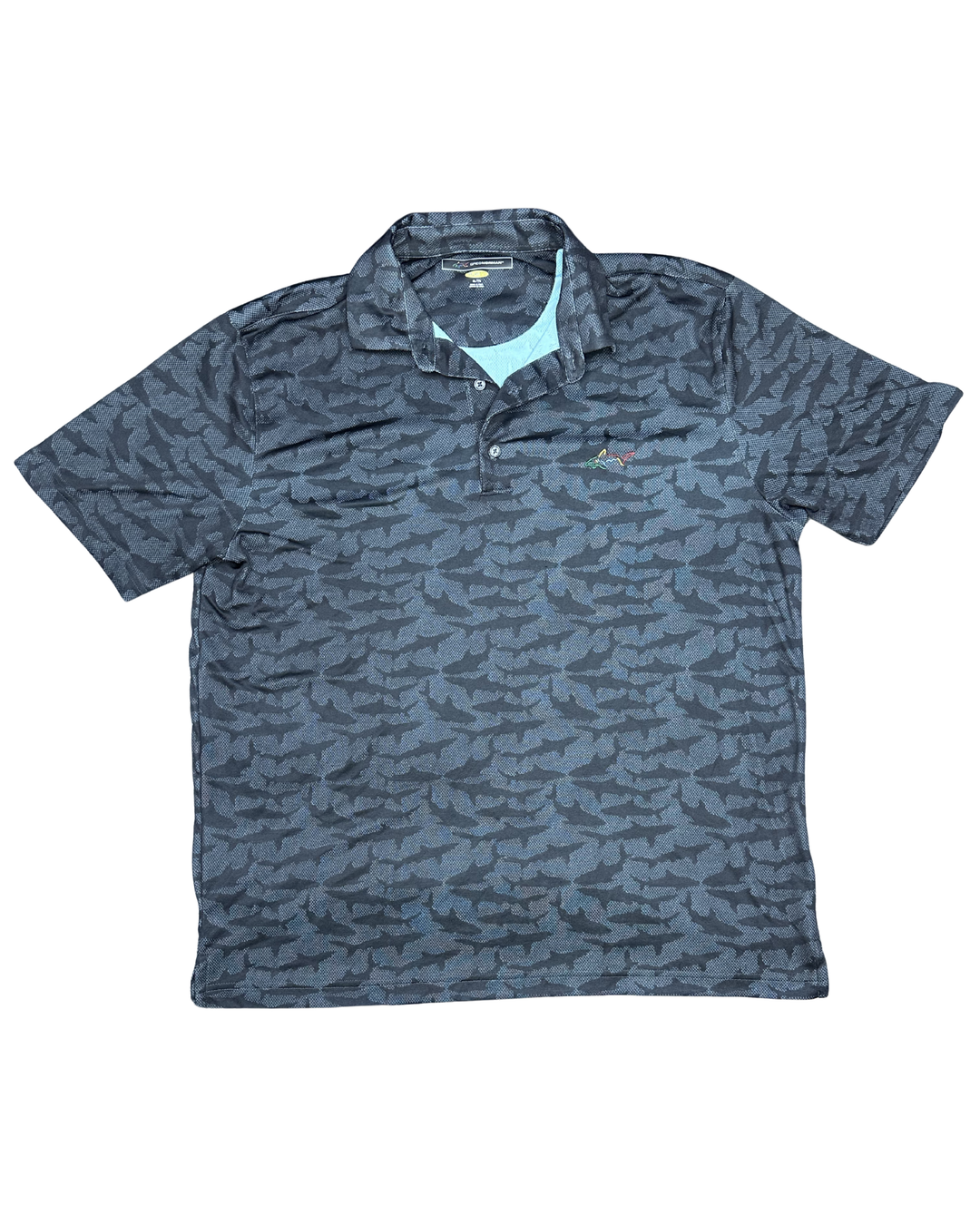 Greg Norman Shark Print Polo Shirt (XL)