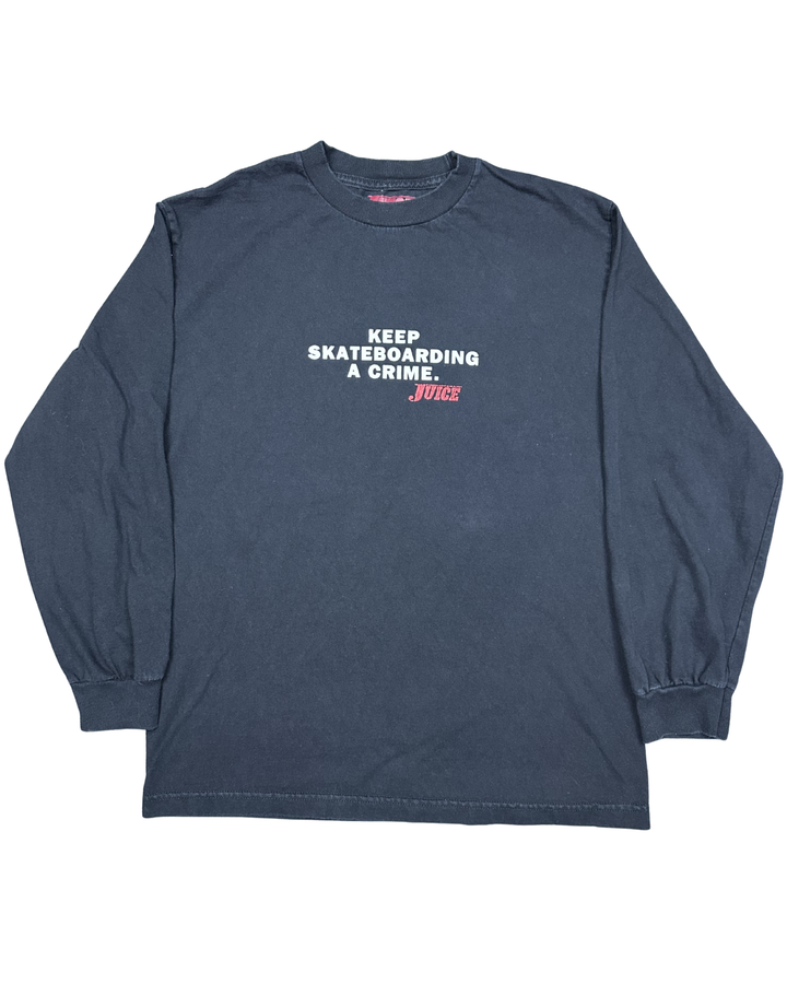 Juice Magazine "Keep Skateboarding a Crime" Long Sleeve T-Shirt (Medium)