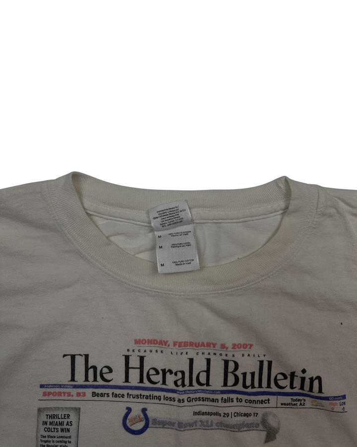 Indianapolis Colts Super Bowl XLI Herald Bulletin Long Sleeve T-Shirt (medium)
