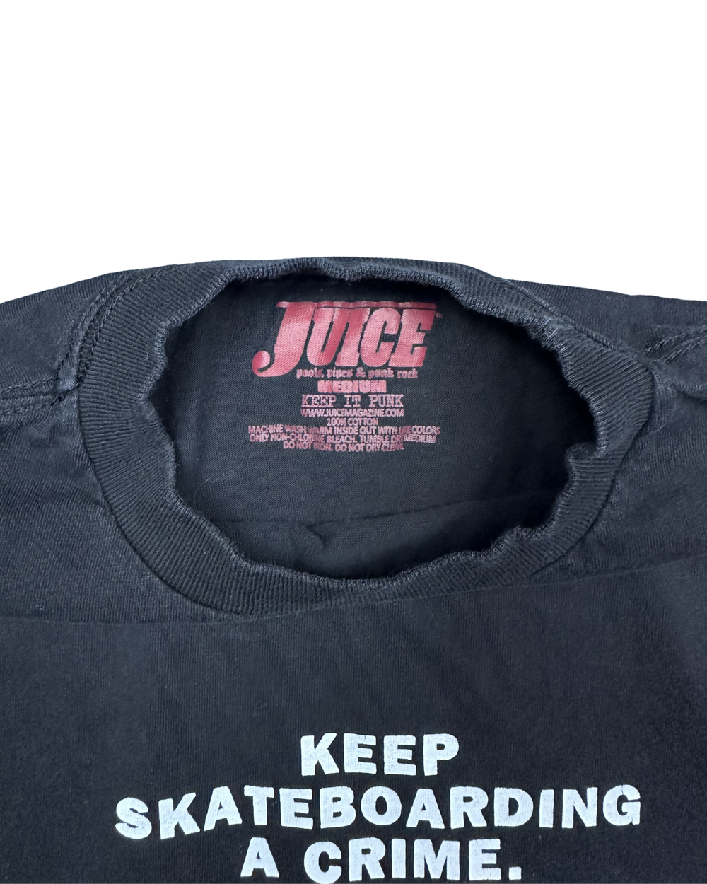 Juice Magazine "Keep Skateboarding a Crime" Long Sleeve T-Shirt (Medium)