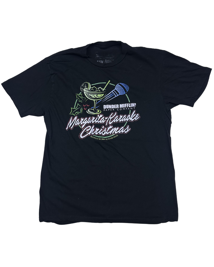 Office Dunder Mifflin Margarita-Karaoke Christmas T-shirt (medium)