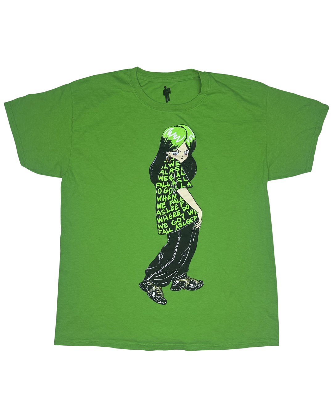 Billie Eilish Where Do We Go Anime Graphic T-Shirt (Large)