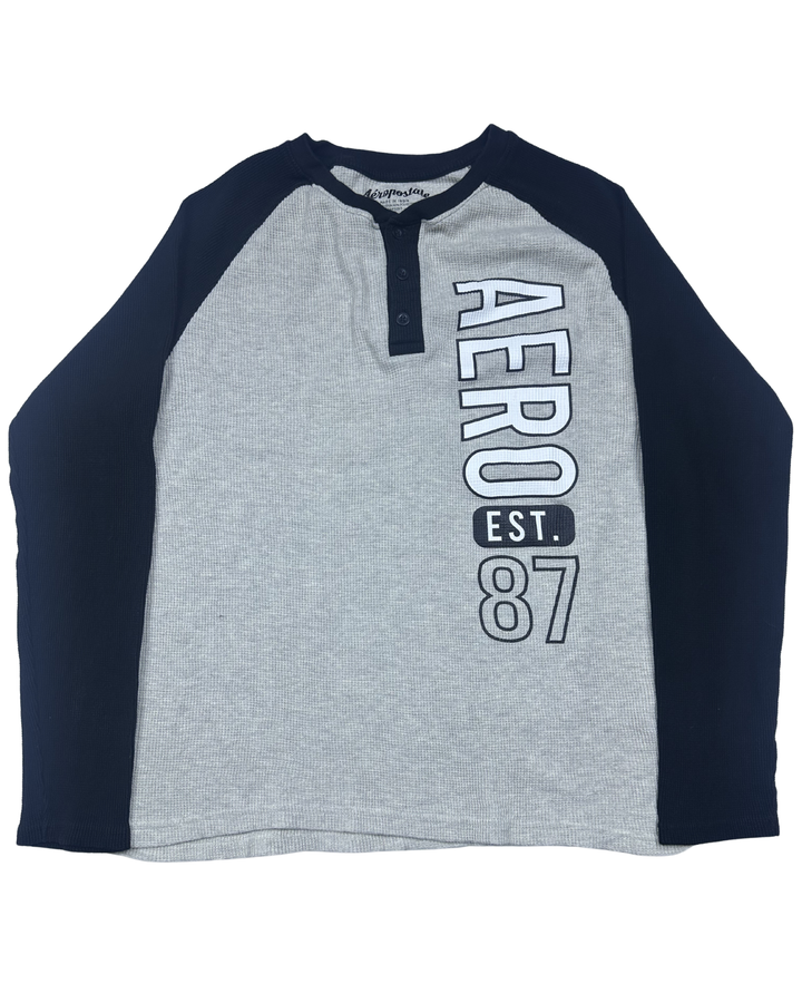 Aeropostale AERO EST. 87 Henley Long Sleeve Shirt (XL)