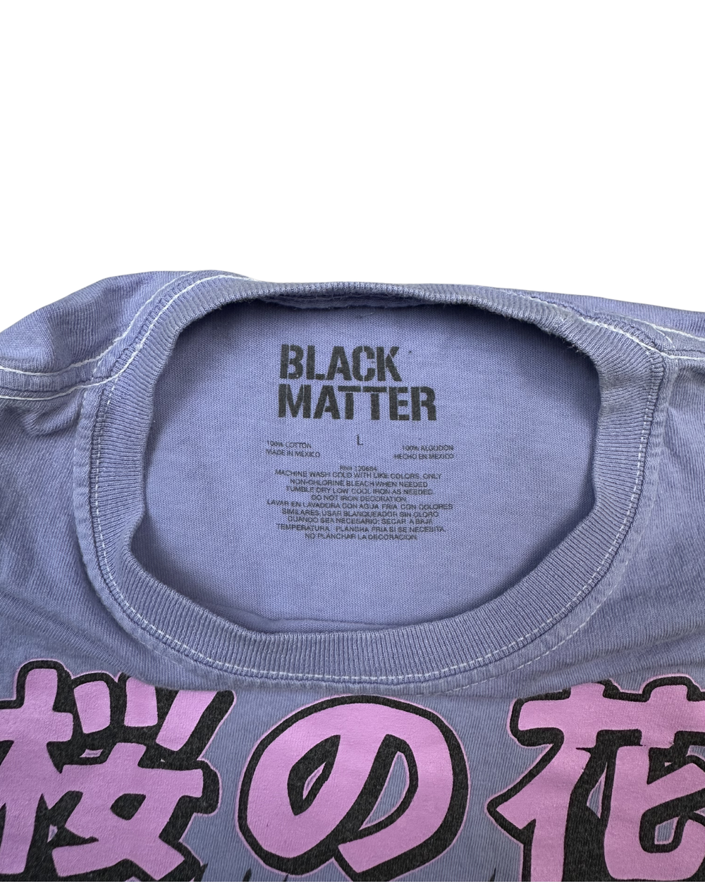 Black Matter Cherry Blossom Anime Graphic T-Shirt (Large)