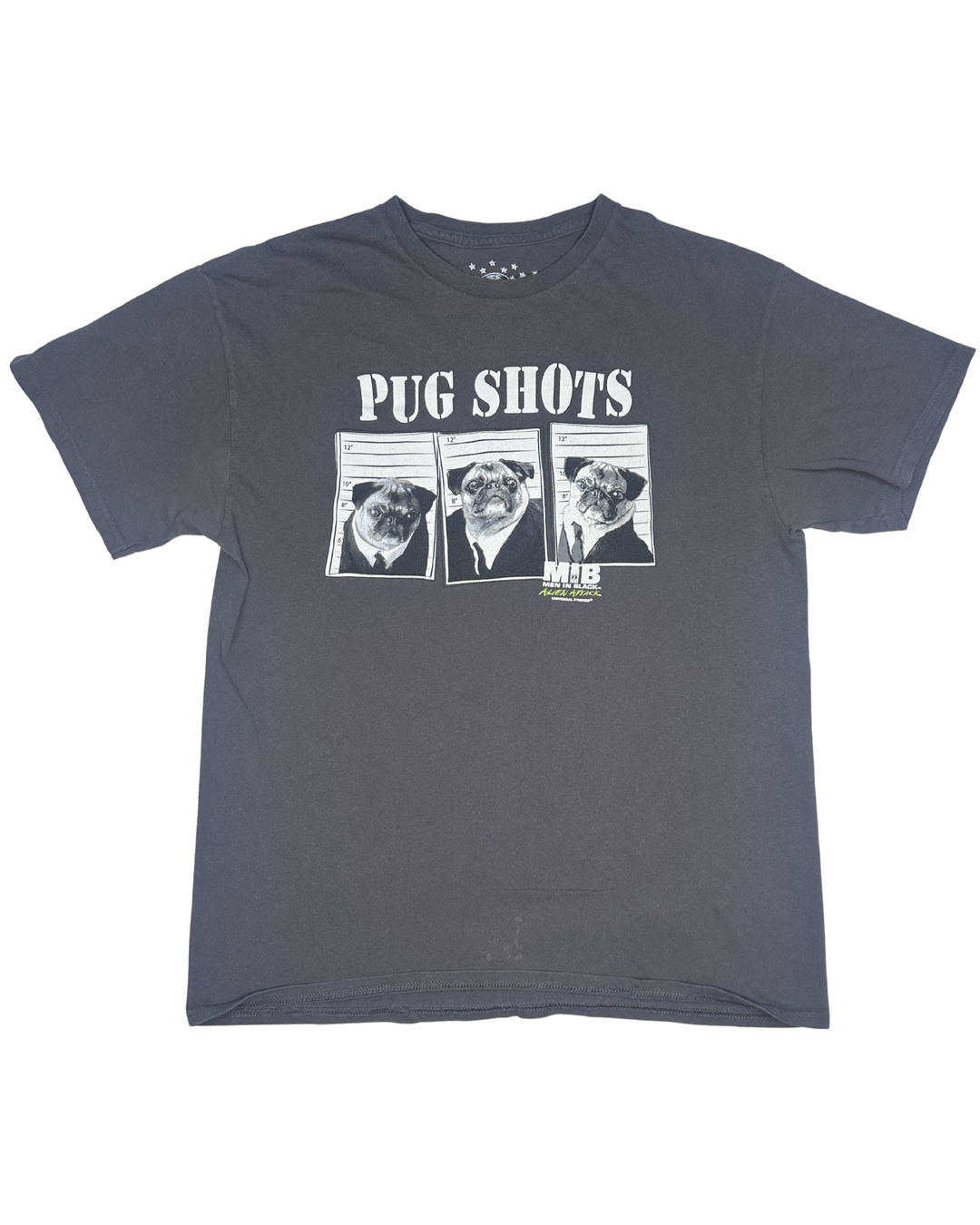 Universal Studios Men in Black Pug Shots Graphic T-Shirt (Medium)