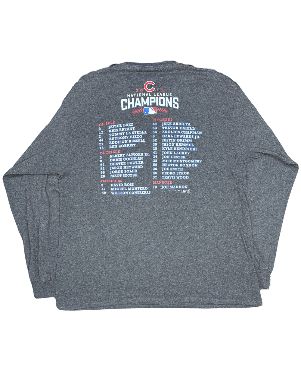 Chicago Cubs 2016 National League Champions Long Sleeve T-Shirt (Large)