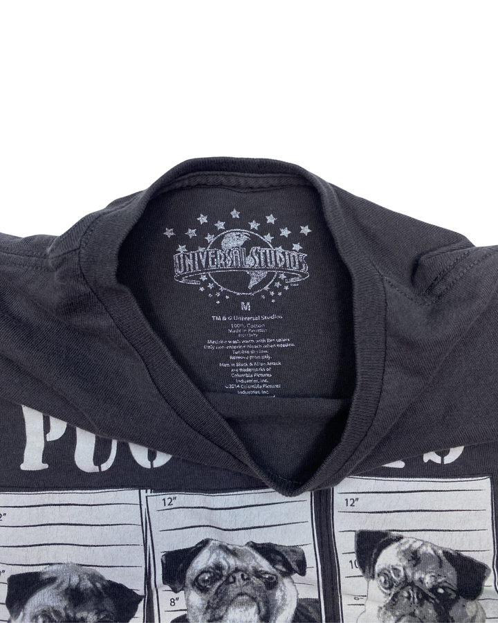 Universal Studios Men in Black Pug Shots Graphic T-Shirt (Medium)