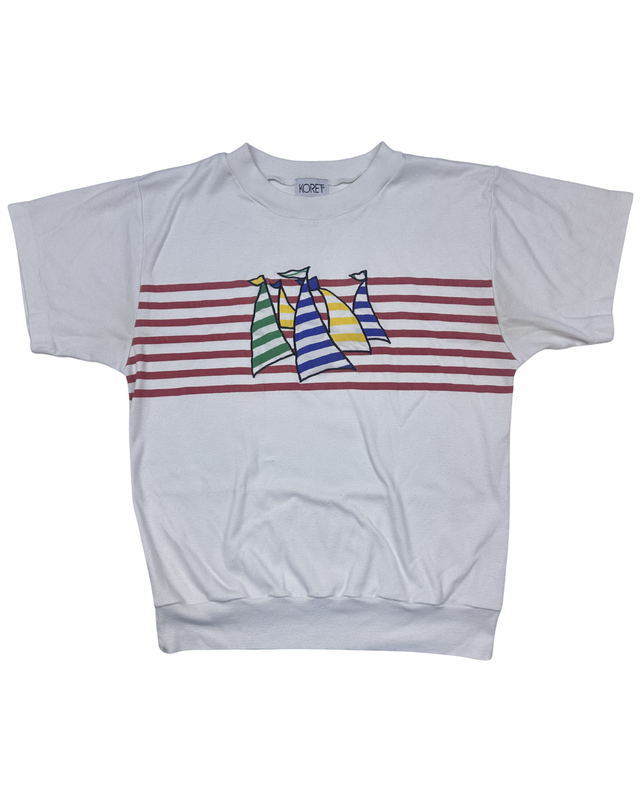 Koret Vintage Sailboat Graphic Short Sleeve Top (Medium)