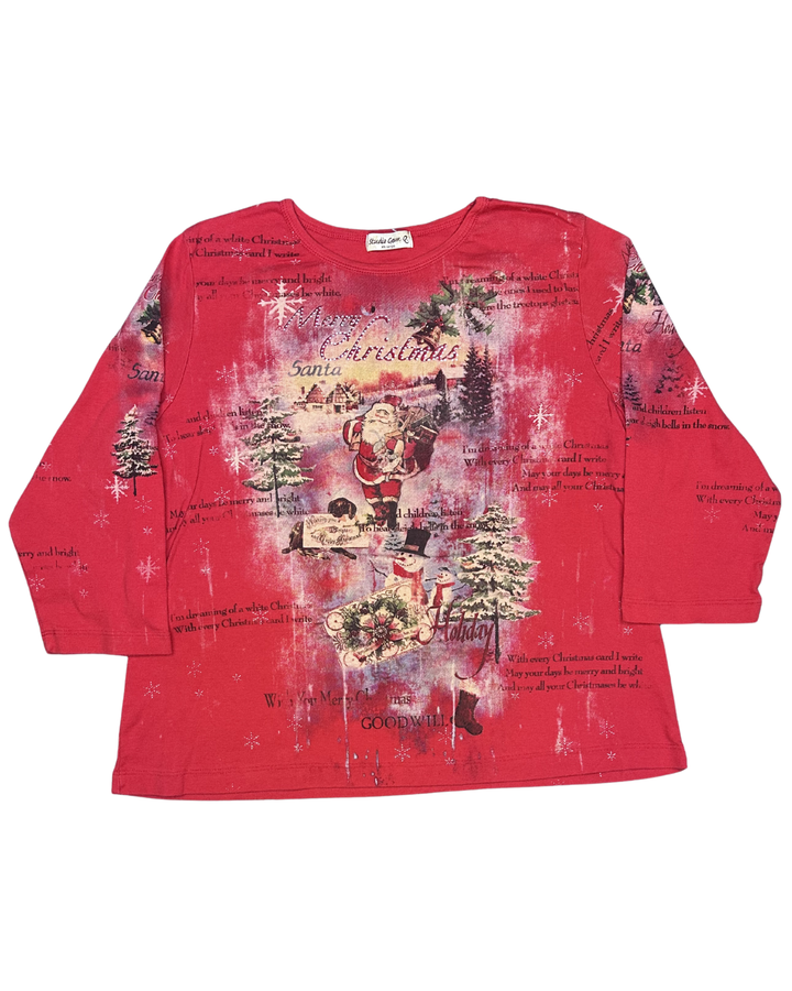 Studio Gem Merry Christmas Santa Holiday Long Sleeve T-Shirt (2XL)