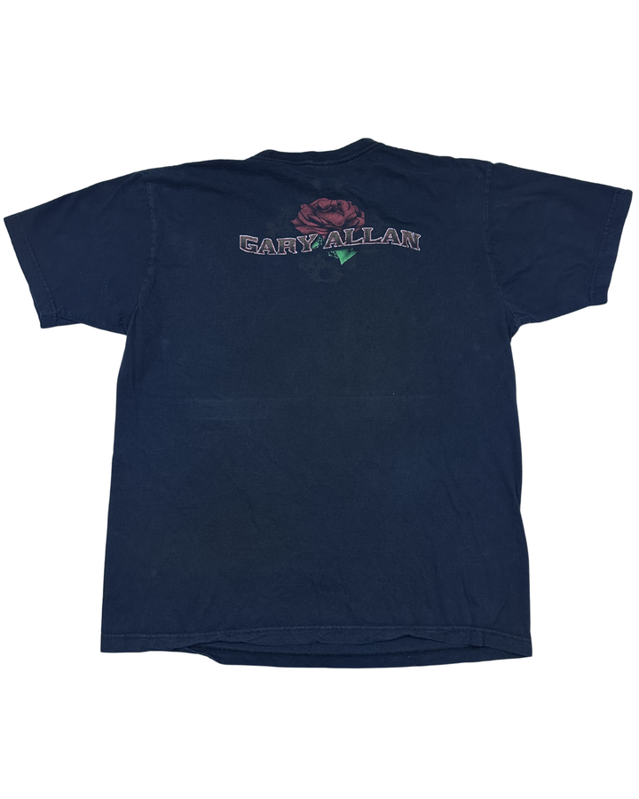 Gary Allan Skeleton Cowboy Roses Graphic T-Shirt (Large)