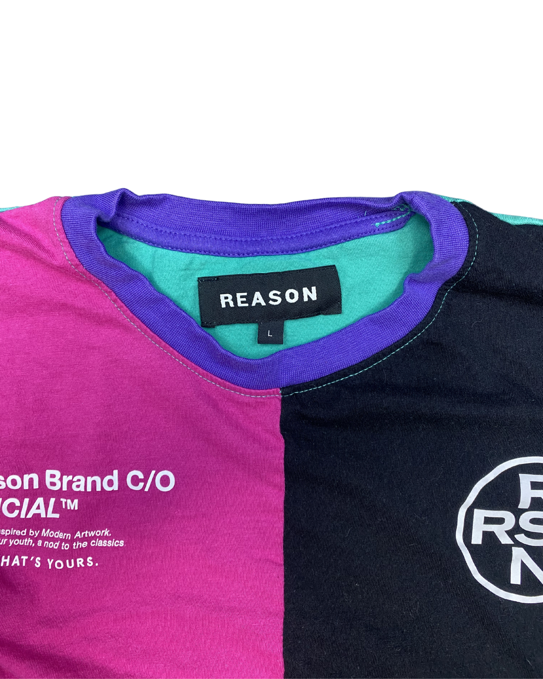 Reason Brand Color Block Long Sleeve T-Shirt (Large)