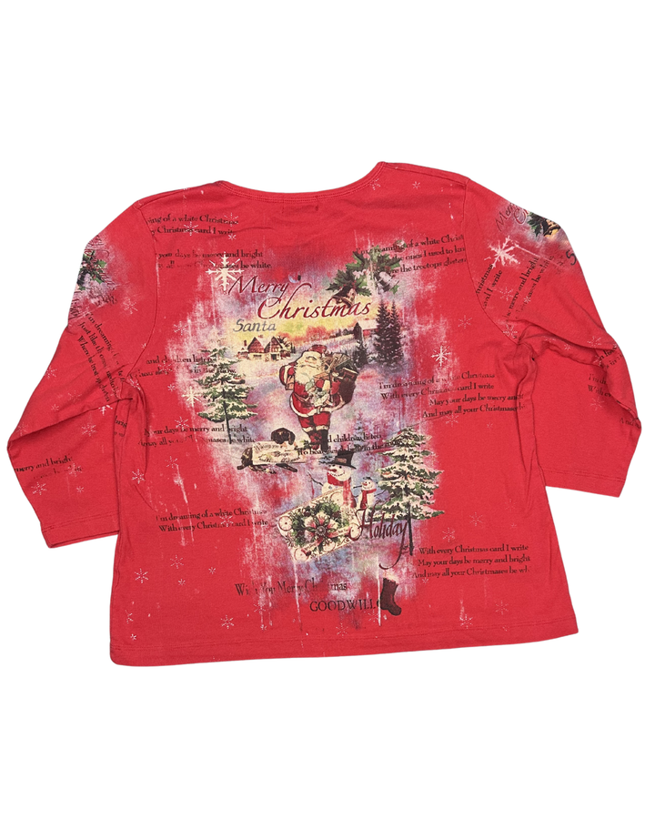 Studio Gem Merry Christmas Santa Holiday Long Sleeve T-Shirt (2XL)