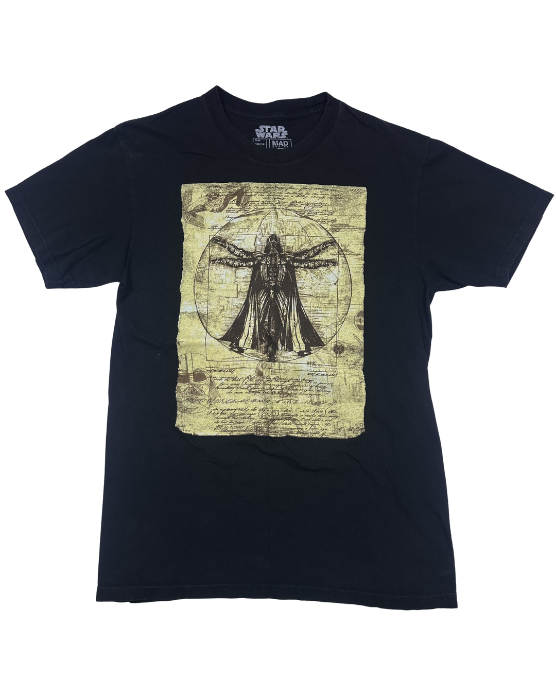 Star Wars Darth Vader Vitruvian Man Graphic T-Shirt (Small)