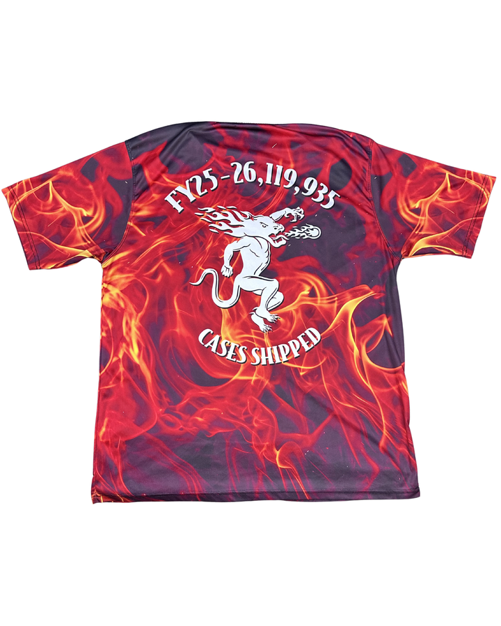 Fireball Cinnamon Whisky Flame All-Over Print Graphic T-Shirt (XL)