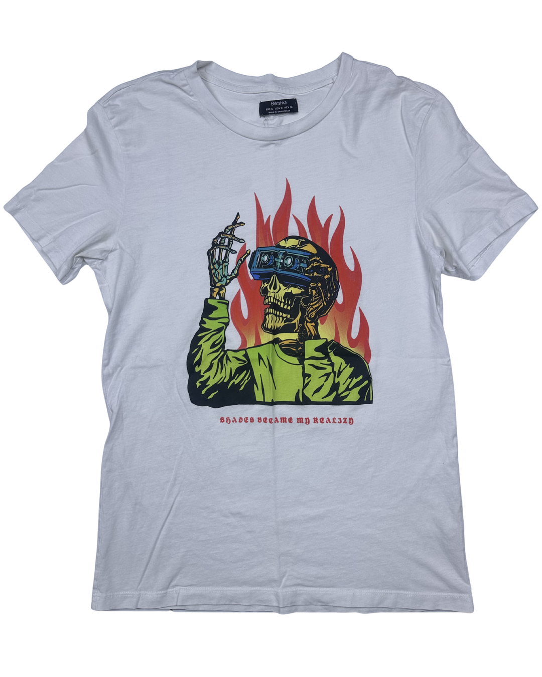 Bershka Shades Became My Reality Skeleton Graphic T-Shirt (small)