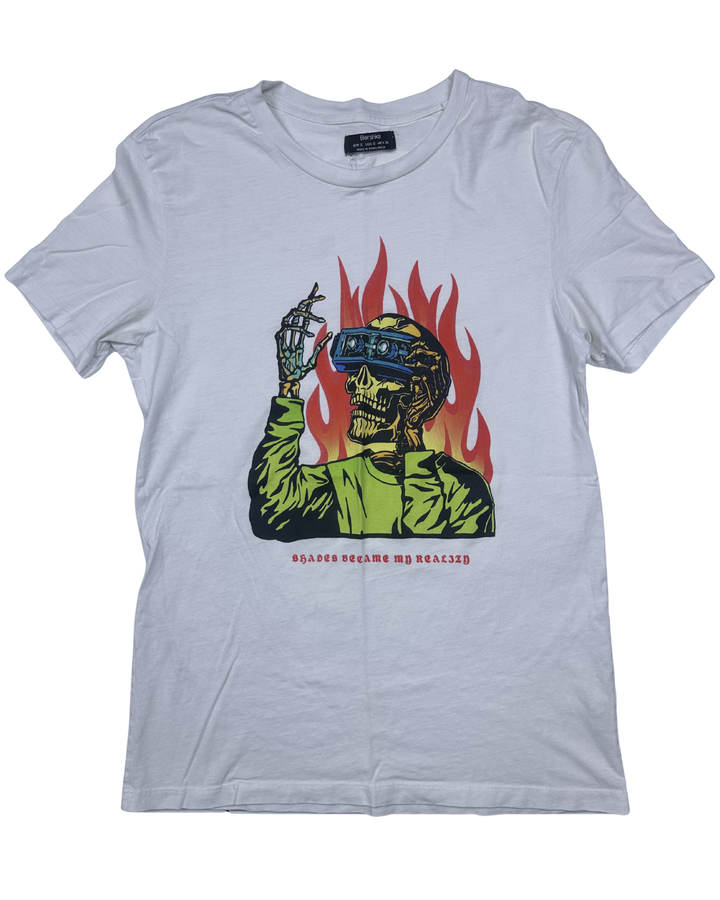 Bershka Shades Became My Reality Skeleton Graphic T-Shirt (small)