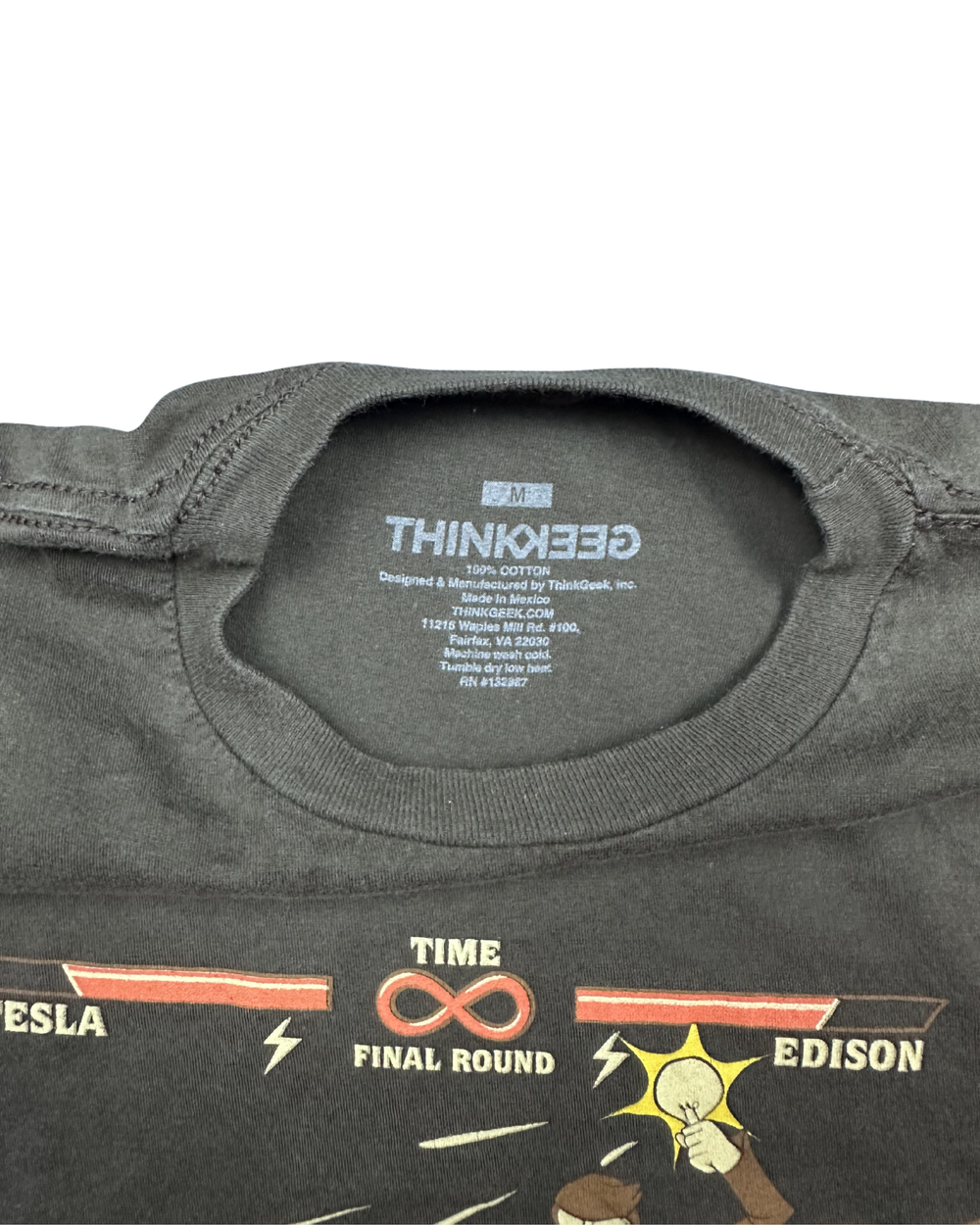 ThinkGeek Tesla vs Edison Graphic T-Shirt - Tag