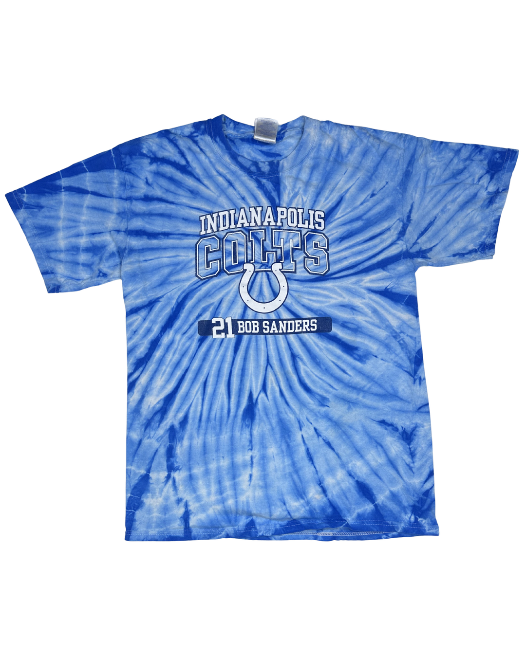 Indianapolis Colts Bob Sanders #21 Tie-Dye Graphic T-Shirt (Medium)