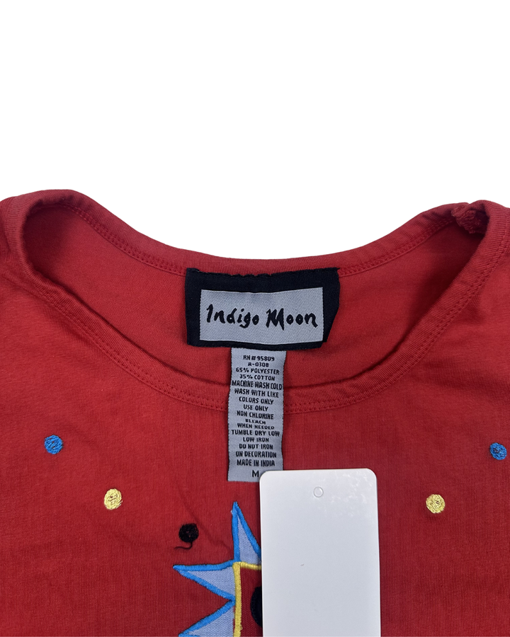 Indigo Moon Southwest Star Embroidered T-Shirt (women's medium)