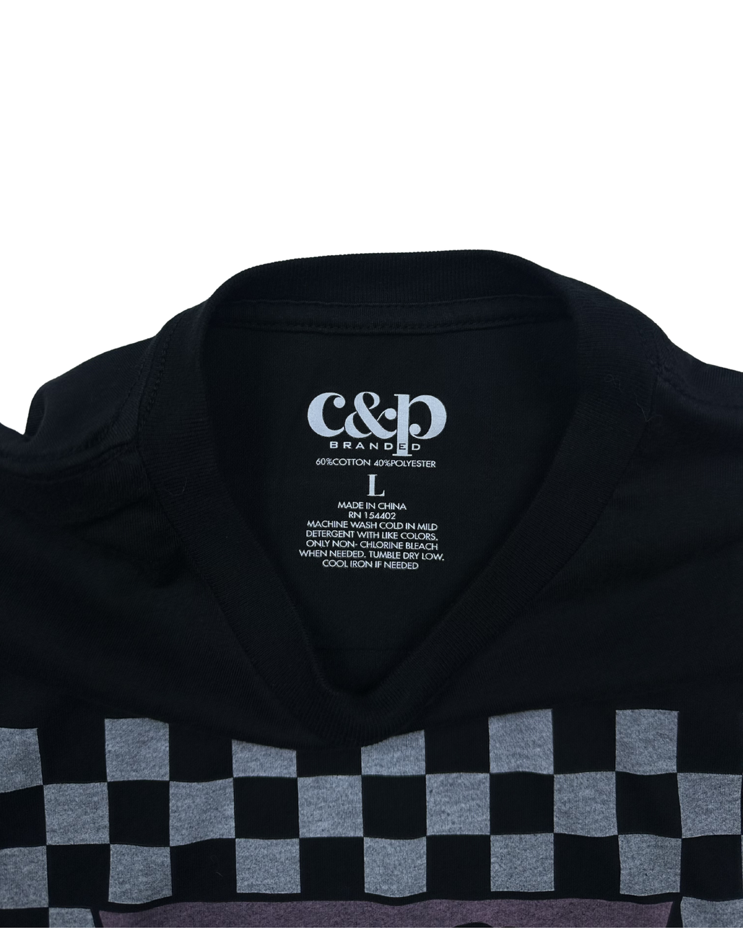 C&P Branded Alligator Checkered Graphic T-Shirt (Large)