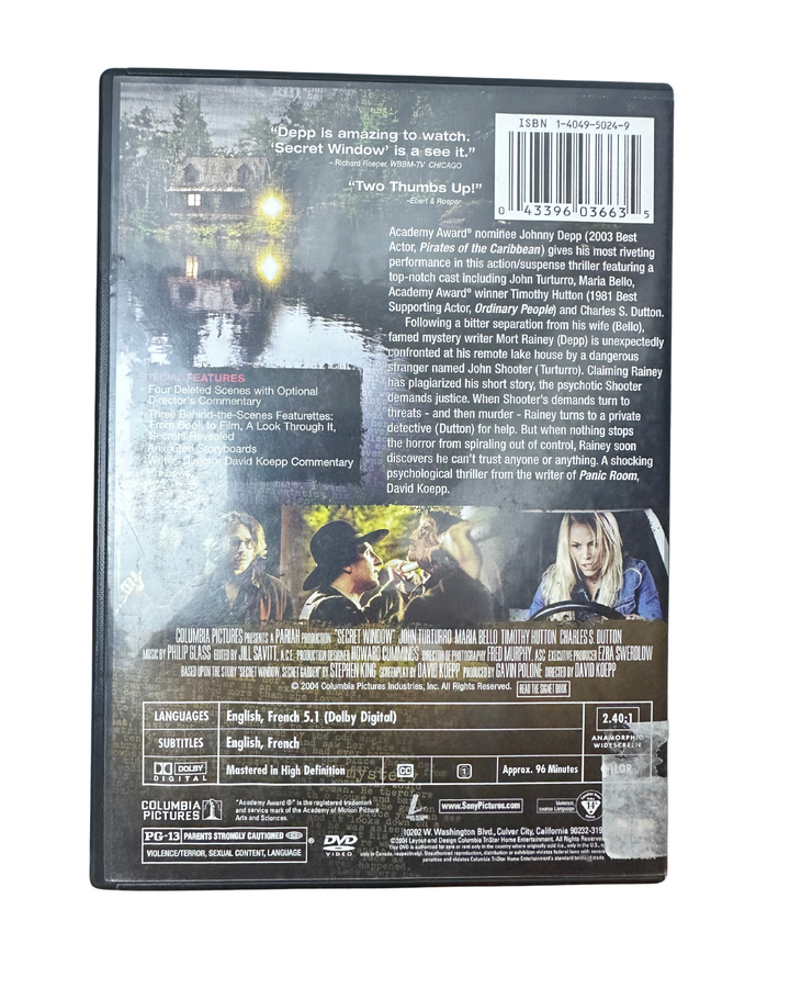 Secret Window DVD