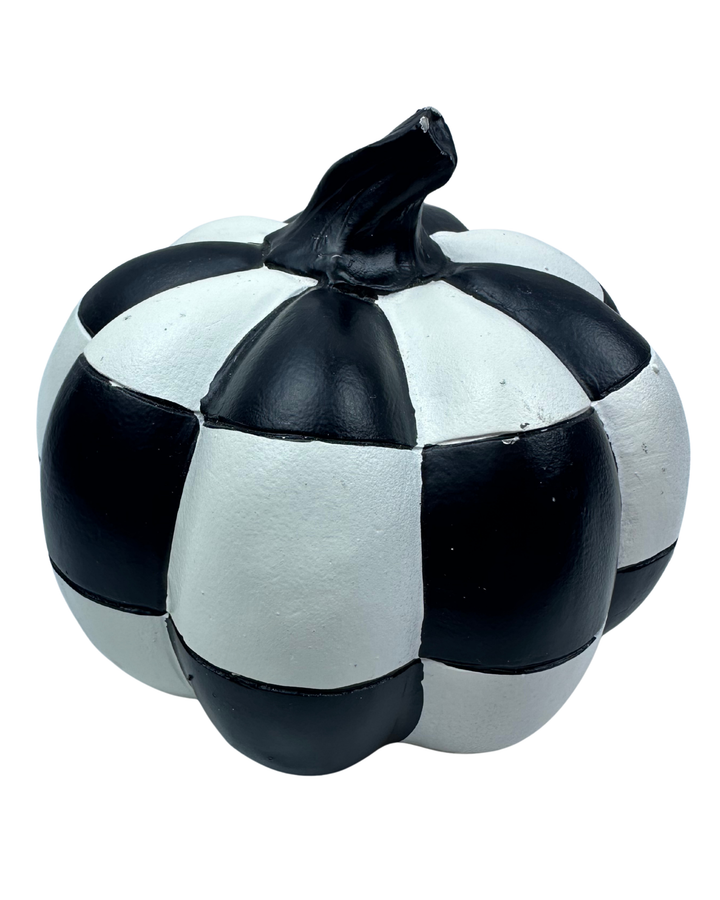 Wooden Black and White Pumpkin