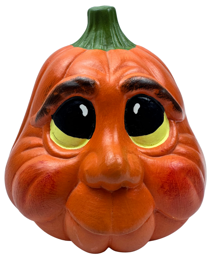 Vintage Anthropomorphic Ceramic Pumpkin Halloween Figurine