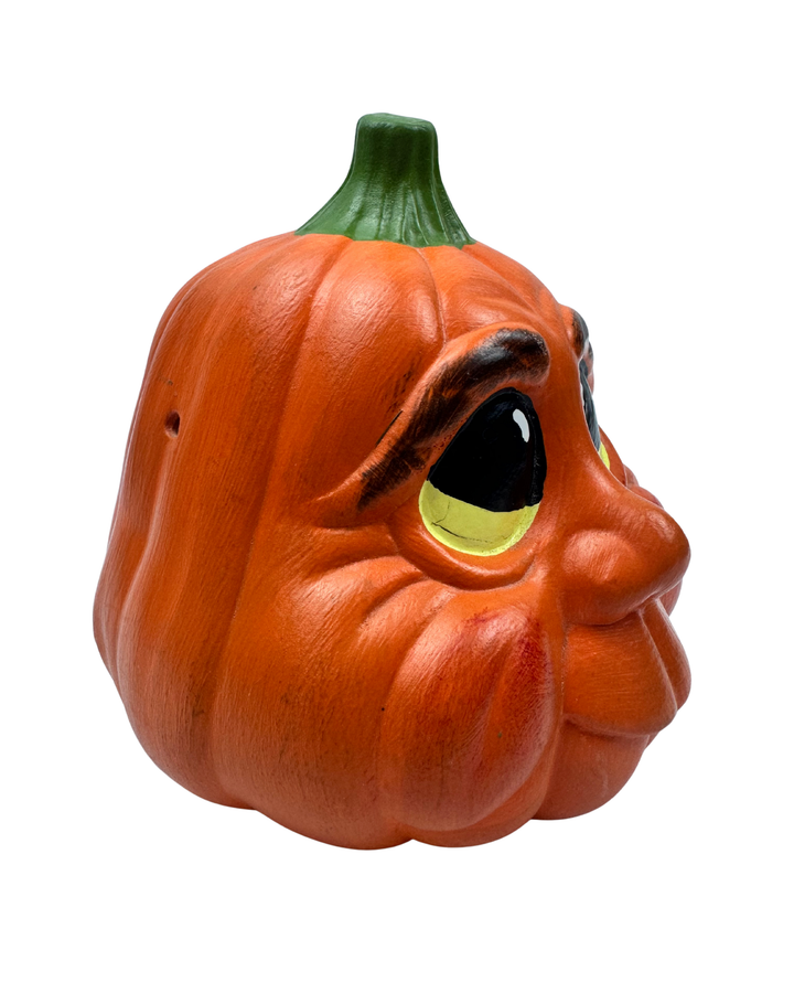 Vintage Anthropomorphic Ceramic Pumpkin Halloween Figurine