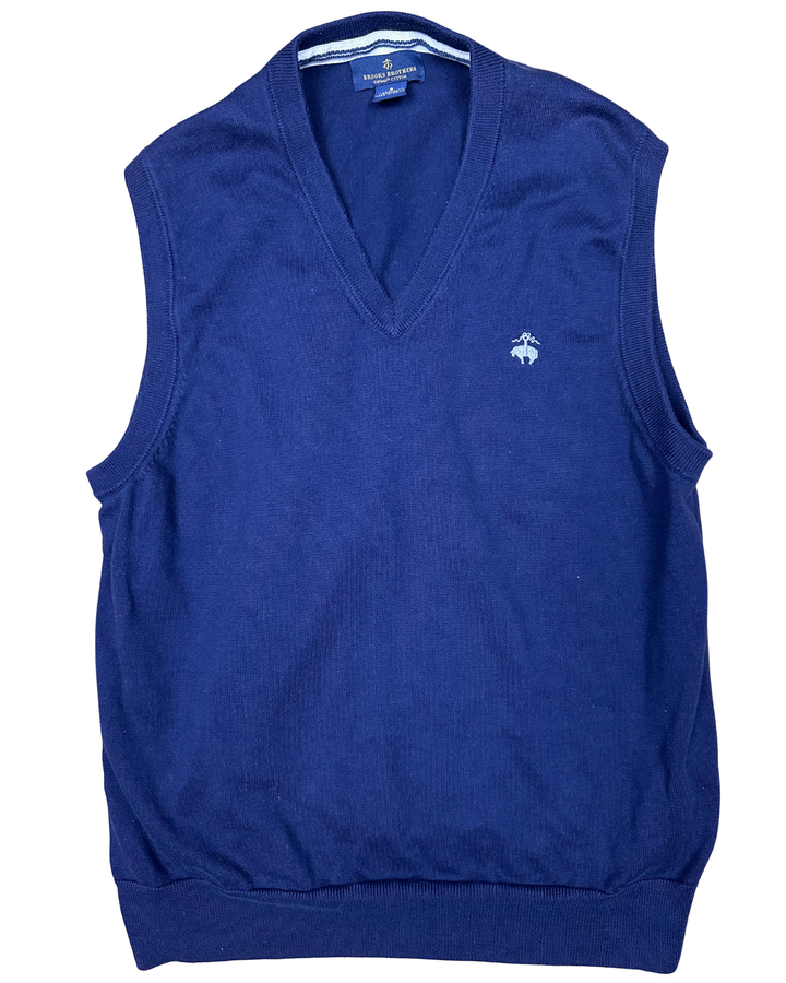 Brooks Brothers Navy Blue V-Neck Sweater Vest (small)