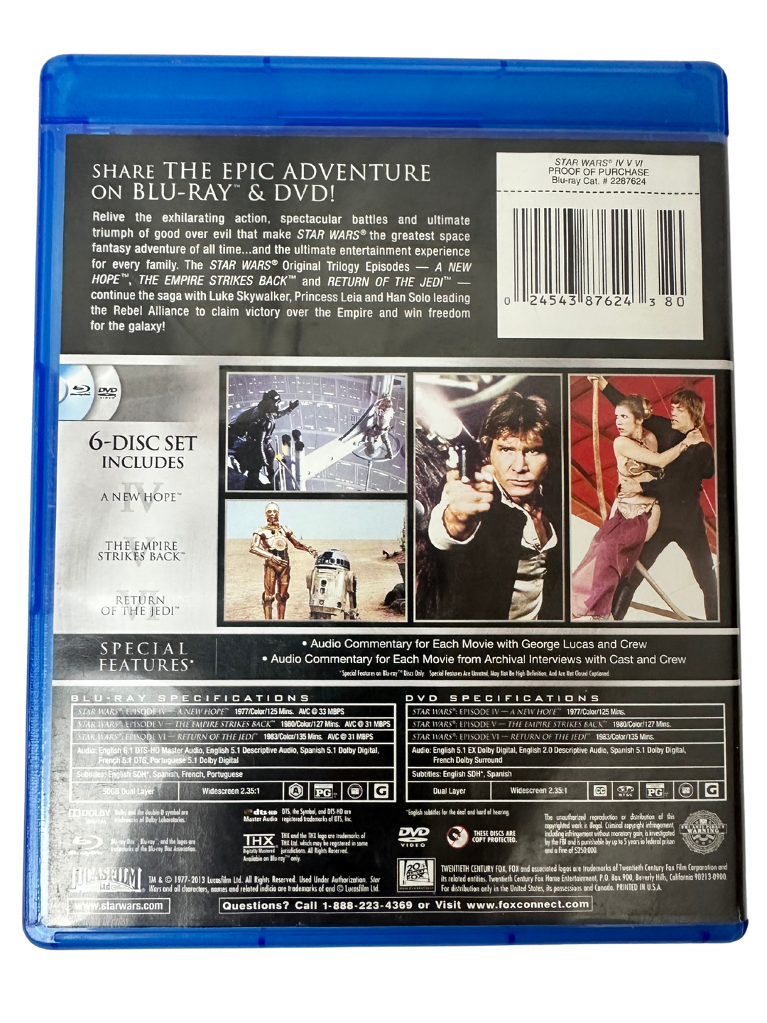 STAR WARS TRILOGY EPISODE IV-VI BLU-RAY