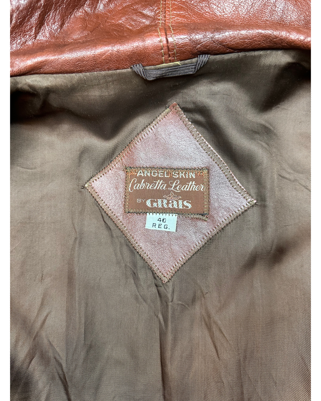 Vintage Angel Skin Cabretta Leather by Grais Jacket w/ hood (40R)