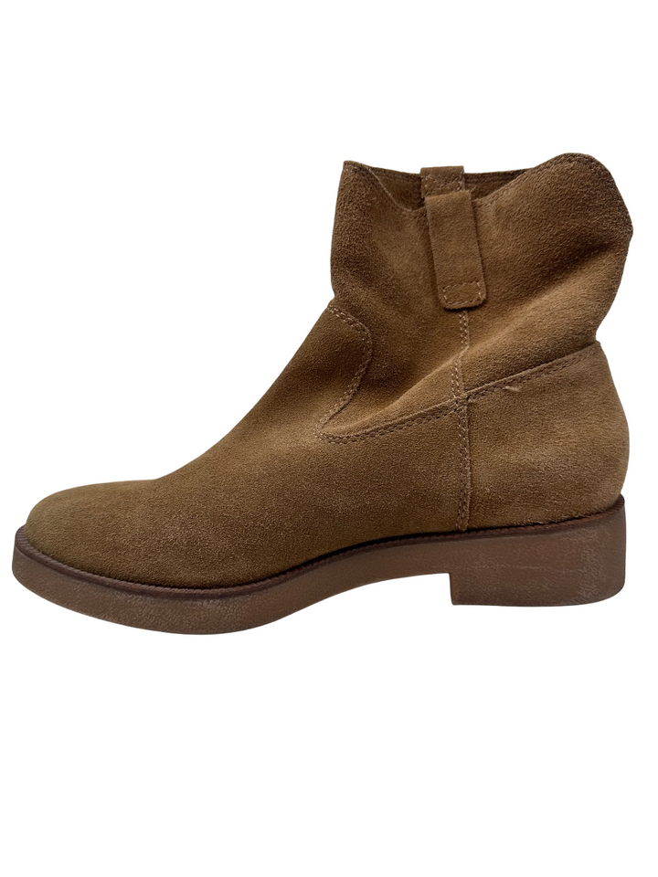 Lucky Brand Rhetty Suede Leather Ankle Booties Brown Women's (10)