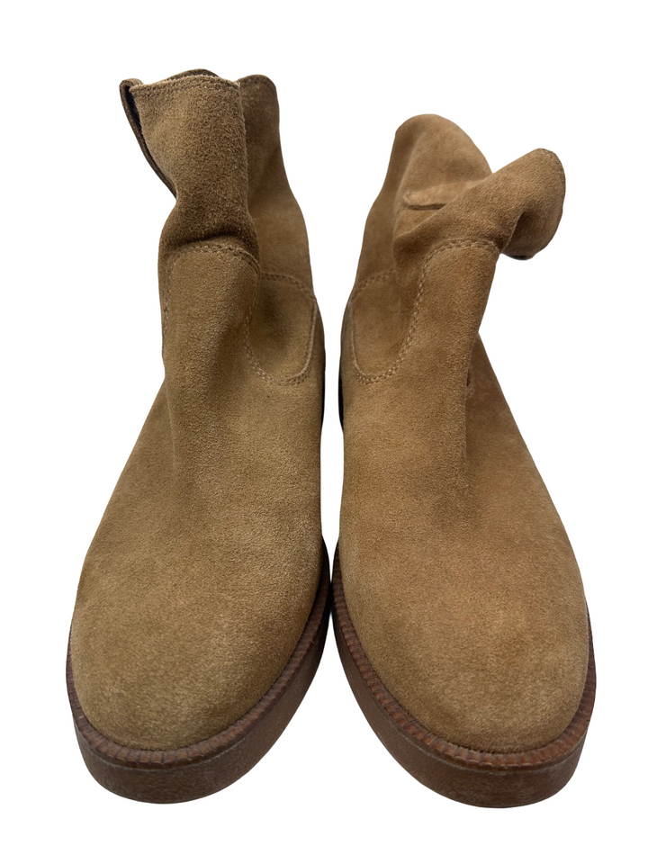 Lucky Brand Rhetty Suede Leather Ankle Booties Brown Women's (10)