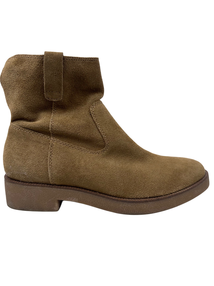 Lucky Brand Rhetty Suede Leather Ankle Booties Brown Women's (10)